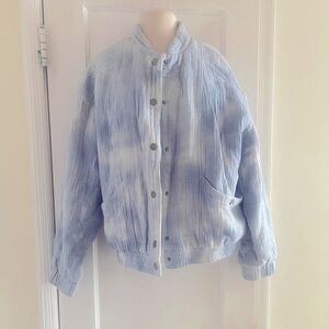 NWT Blue Tie Dye Bomber Jacket